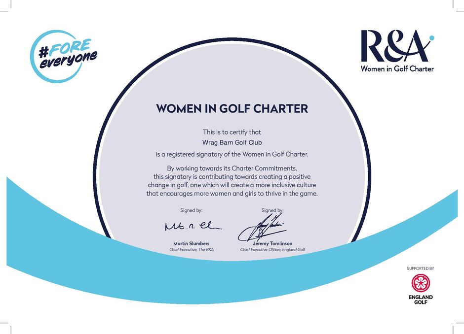 Women In Golf Charter Certificate